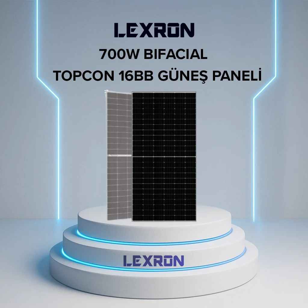 Lexron 700W Topcon Bifacial Güneş Paneli