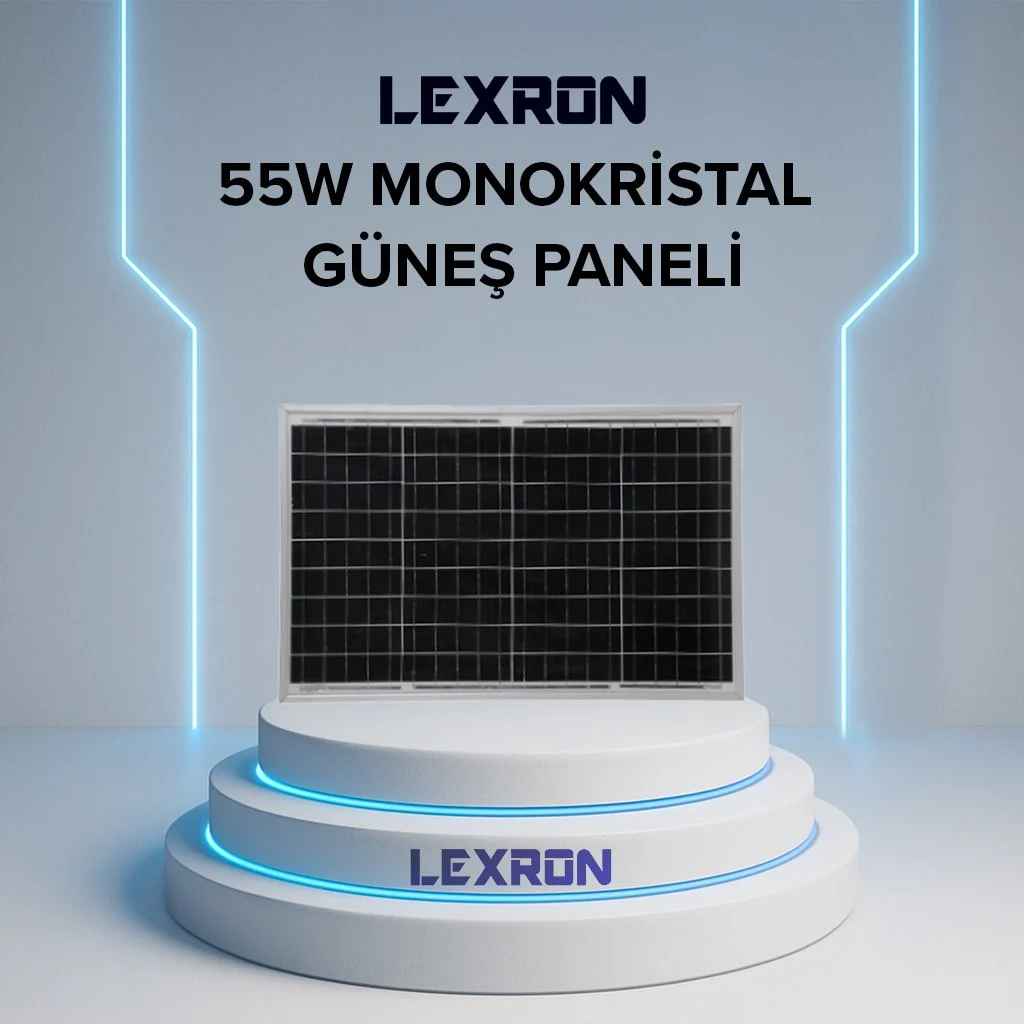 Lexron 55W Monokristal Güneş Paneli